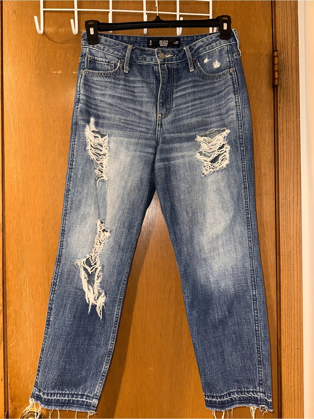 Hollister Distressed High-Rise Light Blue Jeans